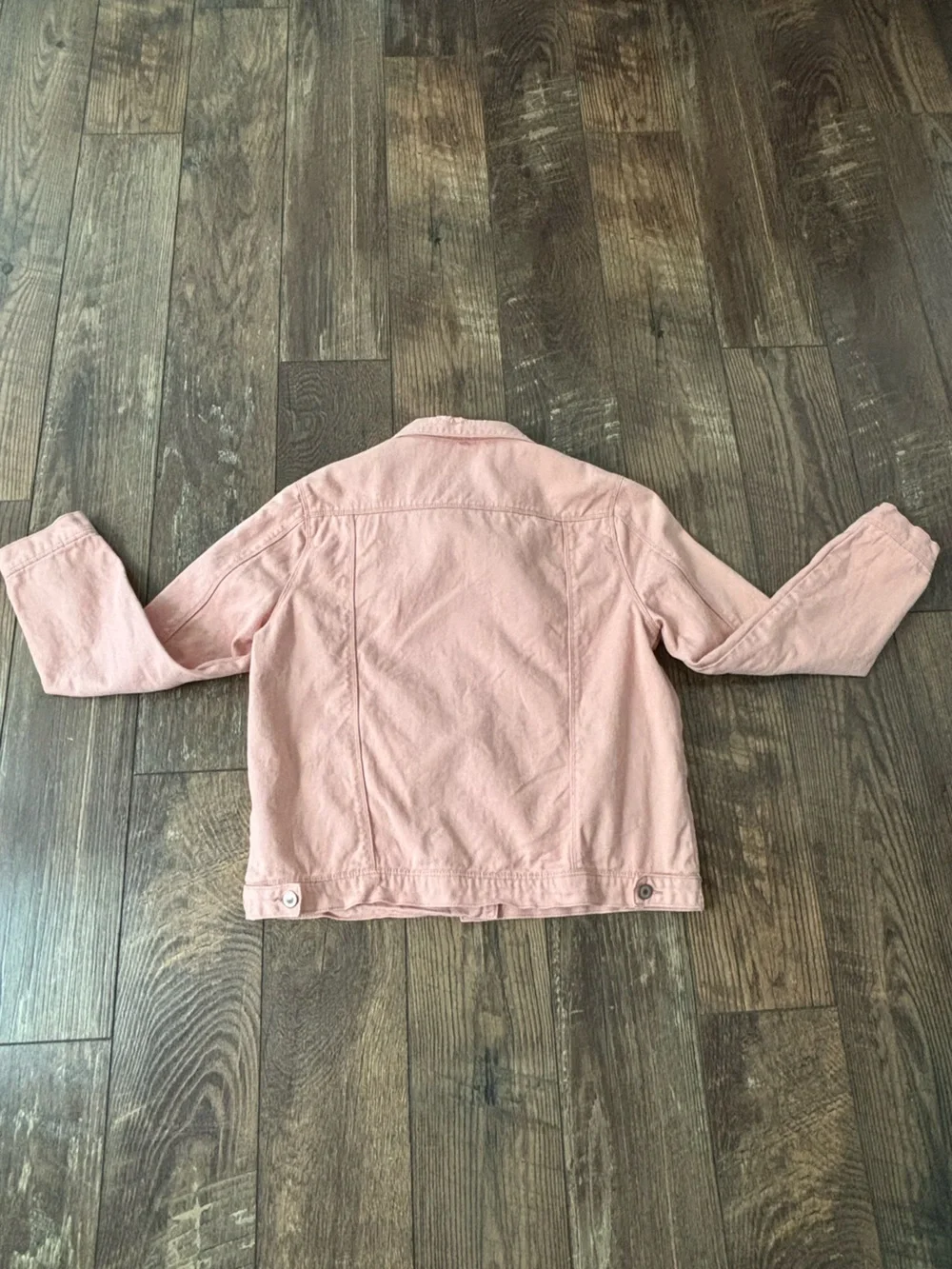 Jacket Denim Mia & Tess Pink Distressed Cotton Jean Size Medium
